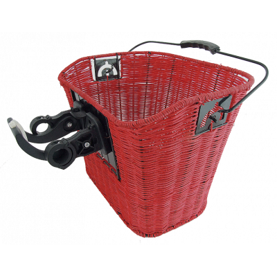 Prútený košík na riadidlá CLIP CMR-BC195R červený